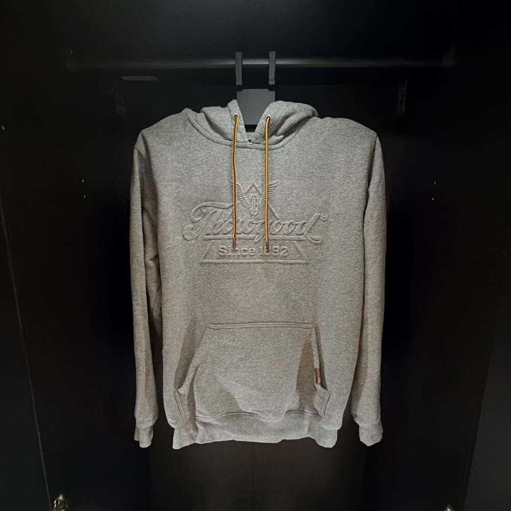 Thorogood Heavyweight Embossed Logo Hoodie Size LG Gray
